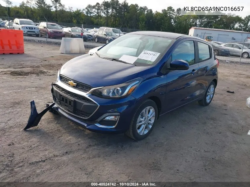 2022 Chevrolet Spark Fwd 1Lt Automatic VIN: KL8CD6SA9NC016657 Lot: 40524742