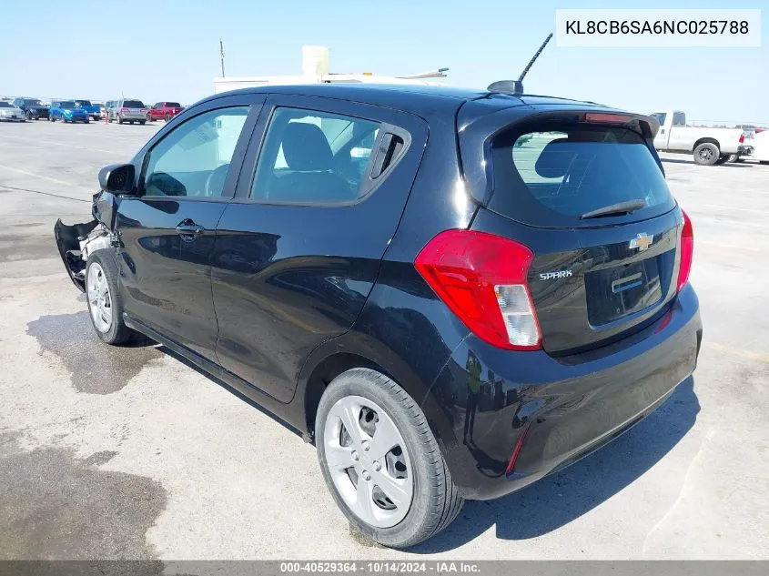 2022 Chevrolet Spark Fwd Ls Automatic VIN: KL8CB6SA6NC025788 Lot: 40529364