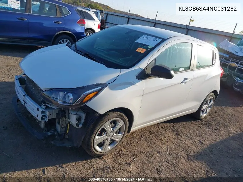 2022 Chevrolet Spark Fwd Ls Automatic VIN: KL8CB6SA4NC031282 Lot: 40576735