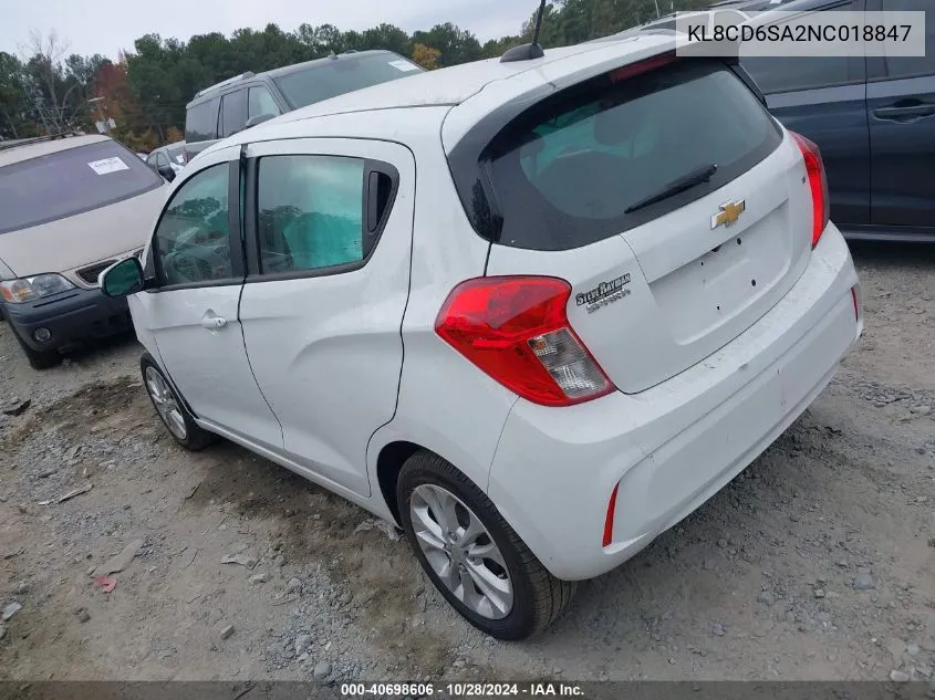 2022 Chevrolet Spark Fwd 1Lt Automatic VIN: KL8CD6SA2NC018847 Lot: 40698606