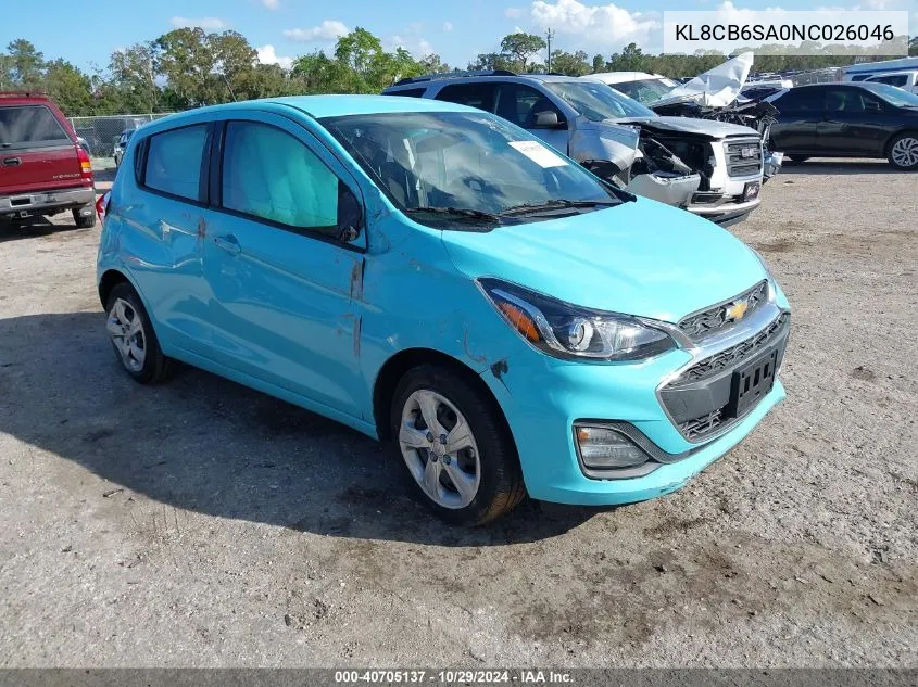 2022 Chevrolet Spark Fwd Ls Automatic VIN: KL8CB6SA0NC026046 Lot: 40705137