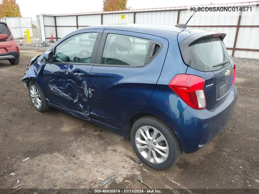 2022 Chevrolet Spark 1Lt VIN: KL8CD6SA0NC014571 Lot: 40830874