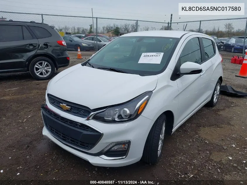 2022 Chevrolet Spark Fwd 1Lt Automatic VIN: KL8CD6SA5NC017580 Lot: 40848557