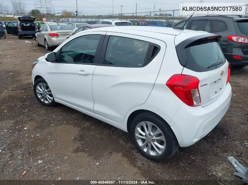 2022 Chevrolet Spark Fwd 1Lt Automatic VIN: KL8CD6SA5NC017580 Lot: 40848557