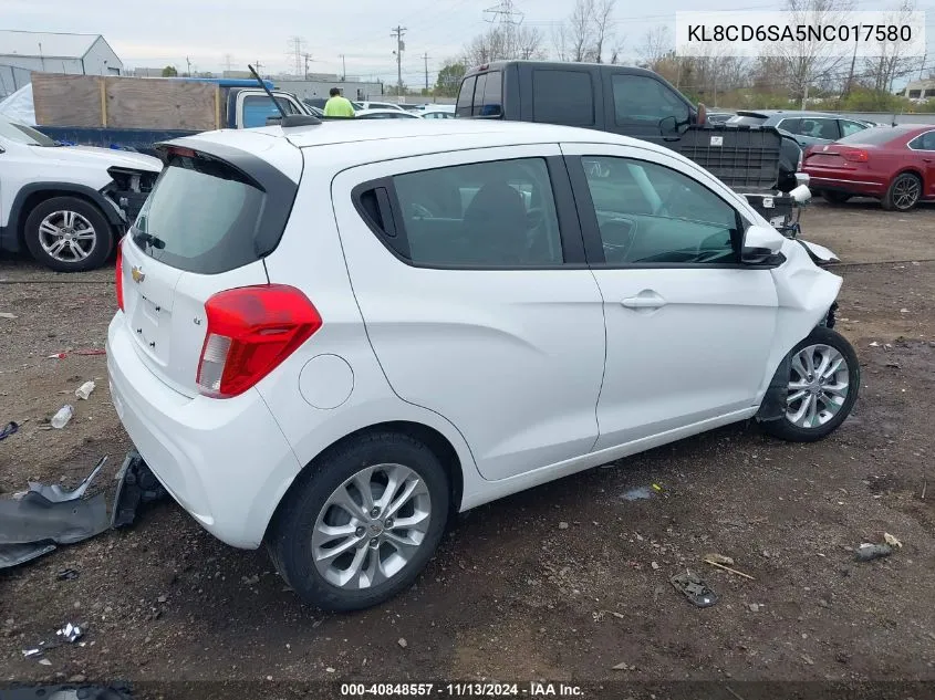 2022 Chevrolet Spark Fwd 1Lt Automatic VIN: KL8CD6SA5NC017580 Lot: 40848557