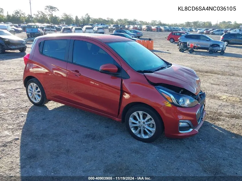 2022 Chevrolet Spark Fwd 1Lt Automatic VIN: KL8CD6SA4NC036105 Lot: 40903905