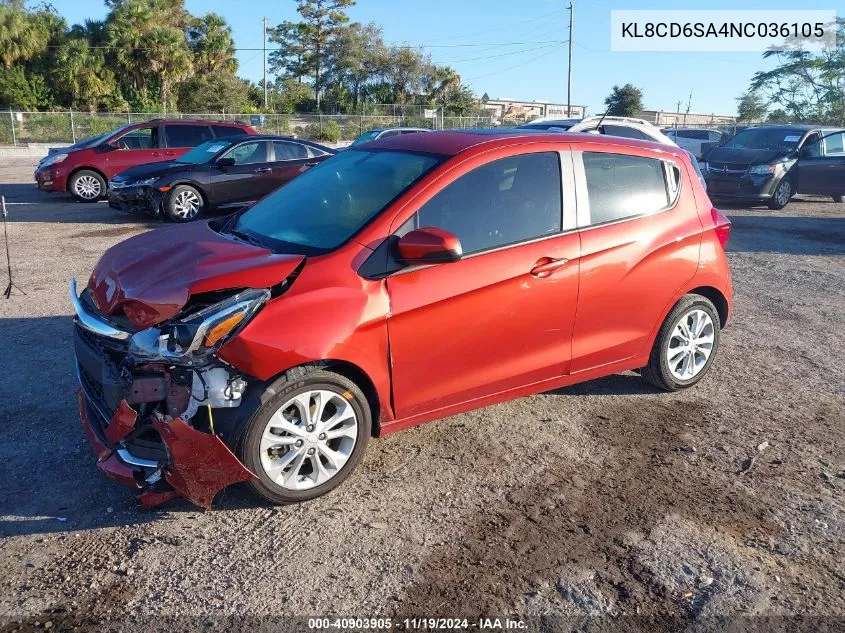 2022 Chevrolet Spark Fwd 1Lt Automatic VIN: KL8CD6SA4NC036105 Lot: 40903905