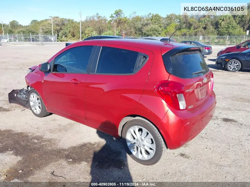 2022 Chevrolet Spark Fwd 1Lt Automatic VIN: KL8CD6SA4NC036105 Lot: 40903905