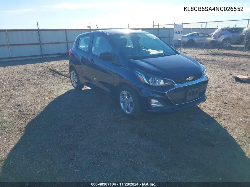 2022 Chevrolet Spark Fwd Ls Automatic VIN: KL8CB6SA4NC026552 Lot: 40907104