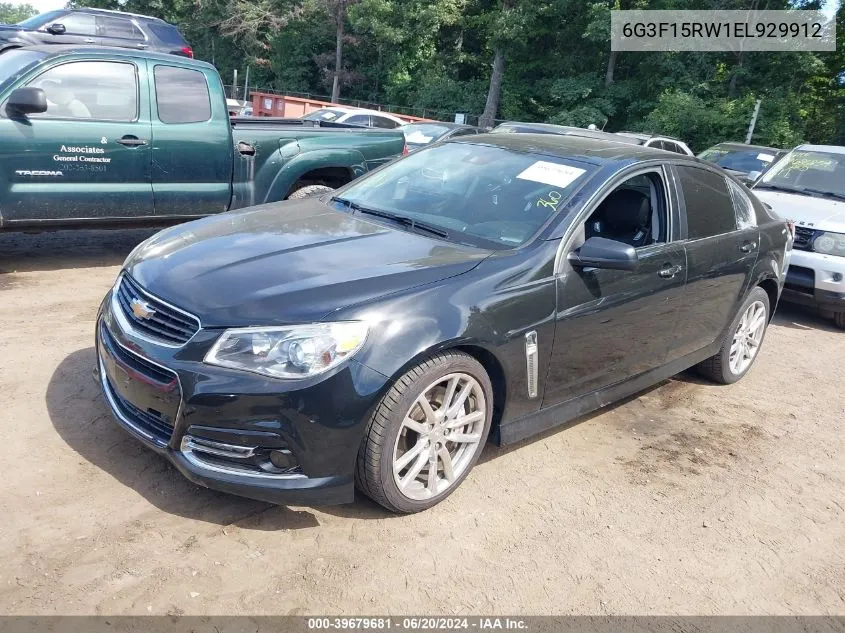 2014 Chevrolet Ss VIN: 6G3F15RW1EL929912 Lot: 39679681