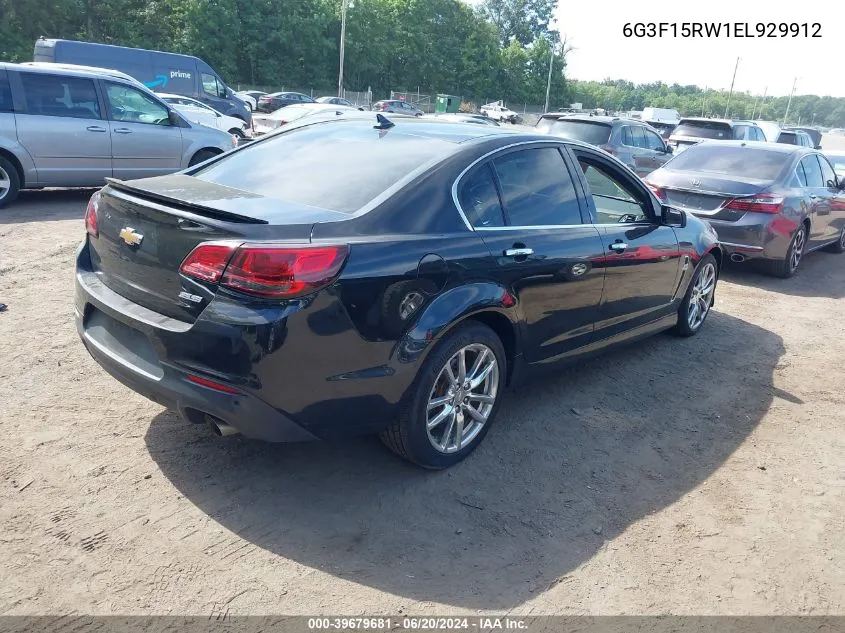 2014 Chevrolet Ss VIN: 6G3F15RW1EL929912 Lot: 39679681