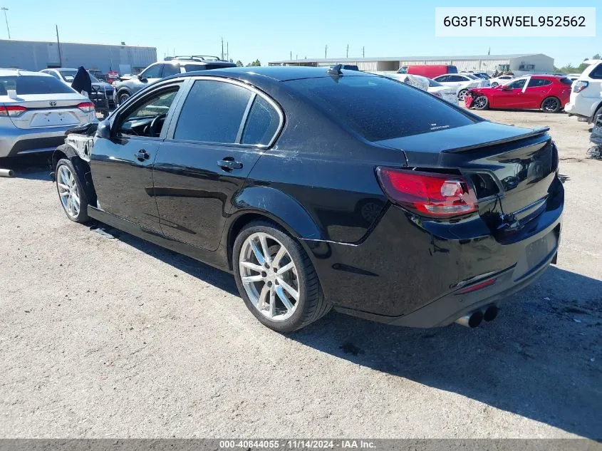 2014 Chevrolet Ss VIN: 6G3F15RW5EL952562 Lot: 40844055