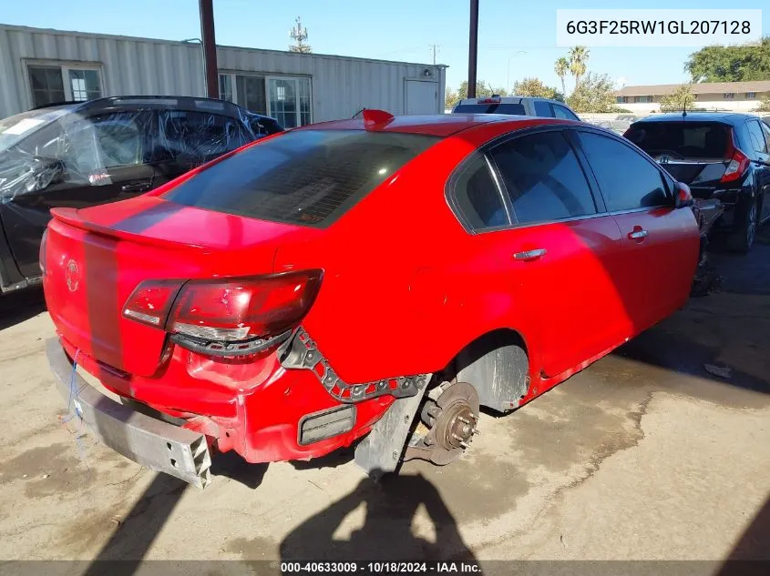 2016 Chevrolet Ss VIN: 6G3F25RW1GL207128 Lot: 40633009