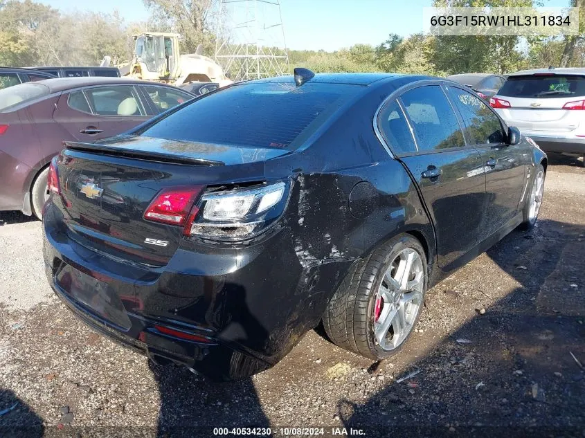 2017 Chevrolet Ss VIN: 6G3F15RW1HL311834 Lot: 40534230