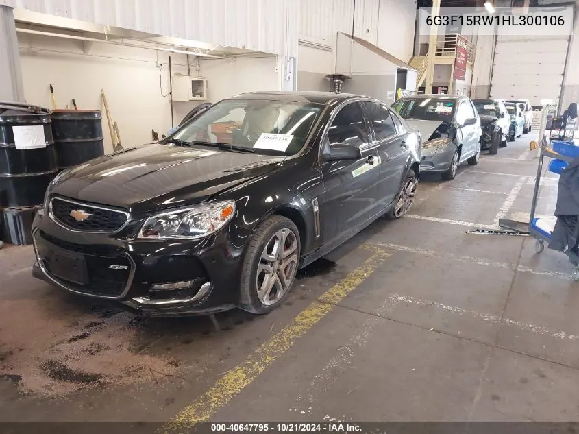 2017 Chevrolet Ss VIN: 6G3F15RW1HL300106 Lot: 40647795