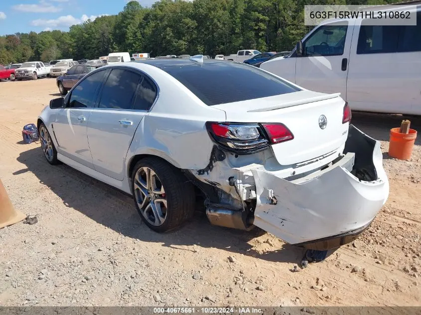 2017 Chevrolet Ss VIN: 6G3F15RW1HL310862 Lot: 40675661