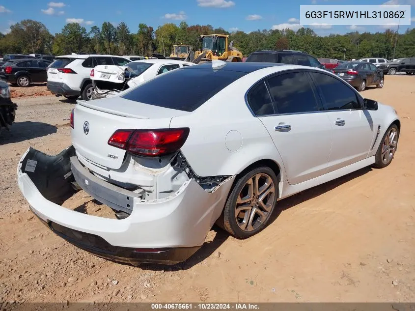 2017 Chevrolet Ss VIN: 6G3F15RW1HL310862 Lot: 40675661