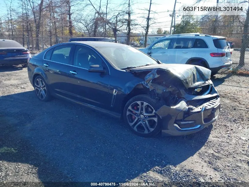 2017 Chevrolet Ss VIN: 6G3F15RW8HL301494 Lot: 40798475