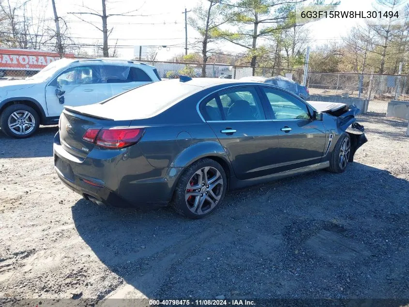 2017 Chevrolet Ss VIN: 6G3F15RW8HL301494 Lot: 40798475