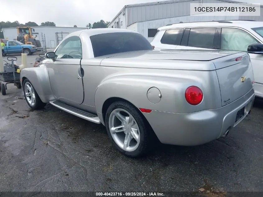 2004 Chevrolet Ssr VIN: 1GCES14P74B112186 Lot: 40423716