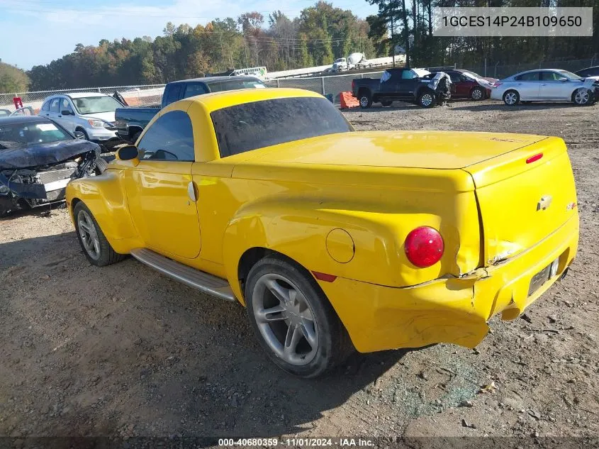 2004 Chevrolet Ssr VIN: 1GCES14P24B109650 Lot: 40680359