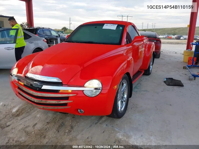 2004 Chevrolet Ssr Ls VIN: 1GCES14P54B110159 Lot: 40723042