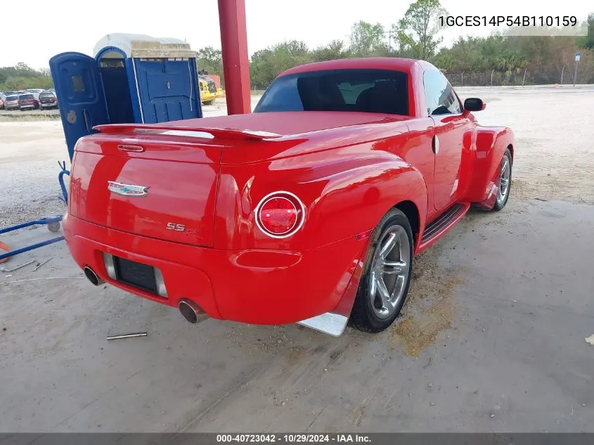 2004 Chevrolet Ssr Ls VIN: 1GCES14P54B110159 Lot: 40723042