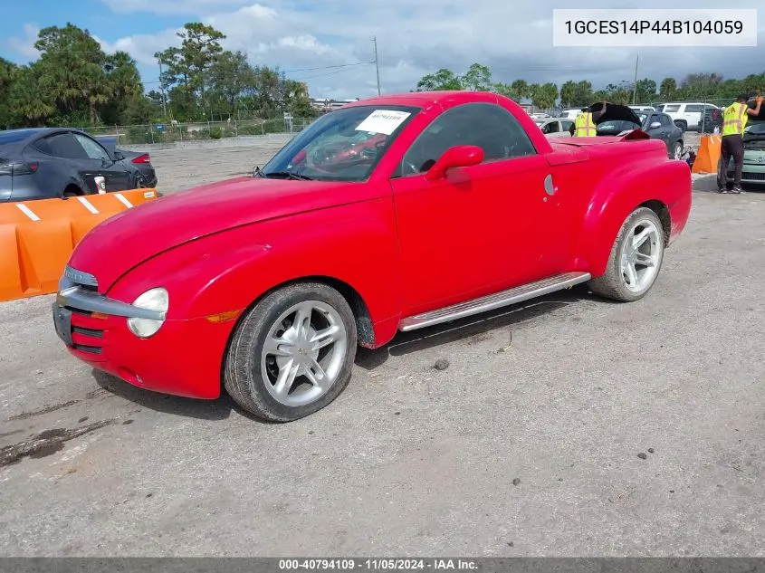 2004 Chevrolet Ssr Ls VIN: 1GCES14P44B104059 Lot: 40794109