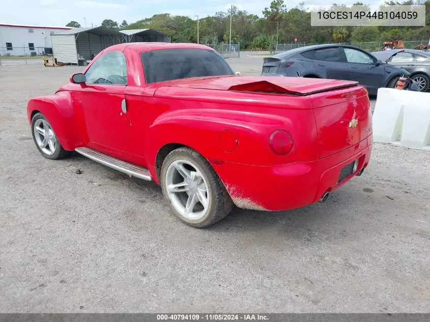 2004 Chevrolet Ssr Ls VIN: 1GCES14P44B104059 Lot: 40794109