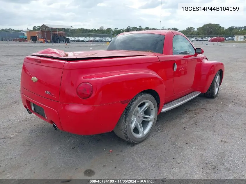 2004 Chevrolet Ssr Ls VIN: 1GCES14P44B104059 Lot: 40794109