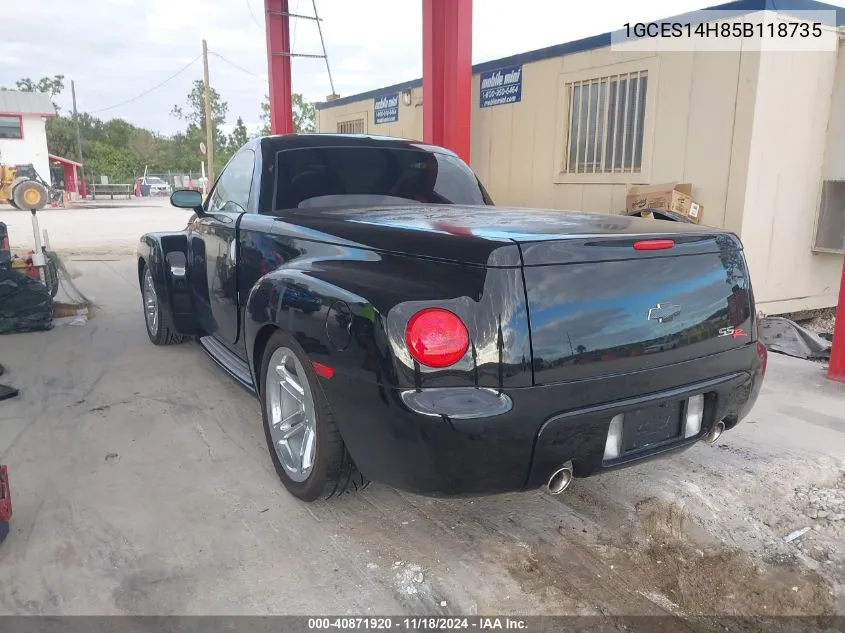 2005 Chevrolet Ssr VIN: 1GCES14H85B118735 Lot: 40871920