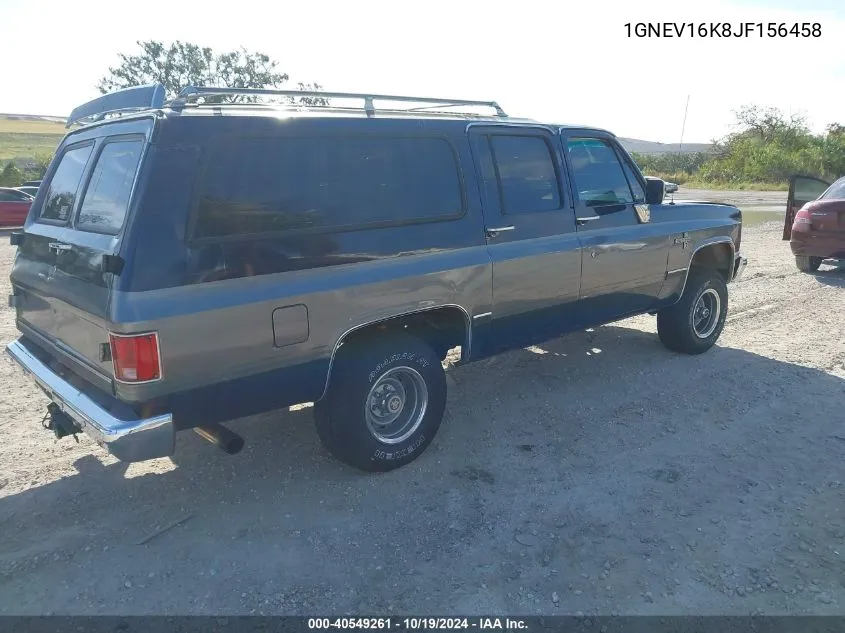 1988 Chevrolet Suburban V10 VIN: 1GNEV16K8JF156458 Lot: 40549261