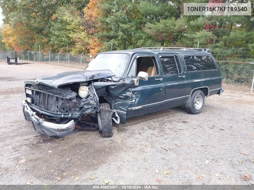 1989 Chevrolet Suburban R1500 VIN: 1GNER16K7KF189540 Lot: 40603001