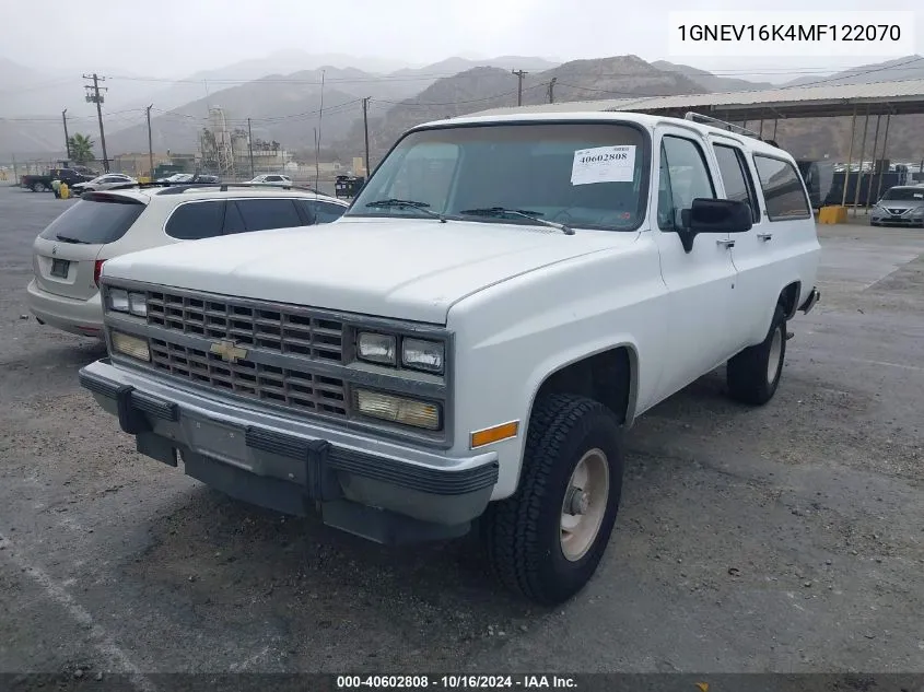 1991 Chevrolet Suburban V1500 VIN: 1GNEV16K4MF122070 Lot: 40602808