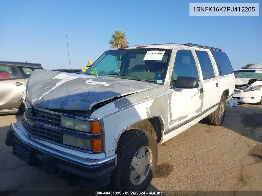 1993 Chevrolet Suburban K1500 VIN: 1GNFK16K7PJ412205 Lot: 40431399