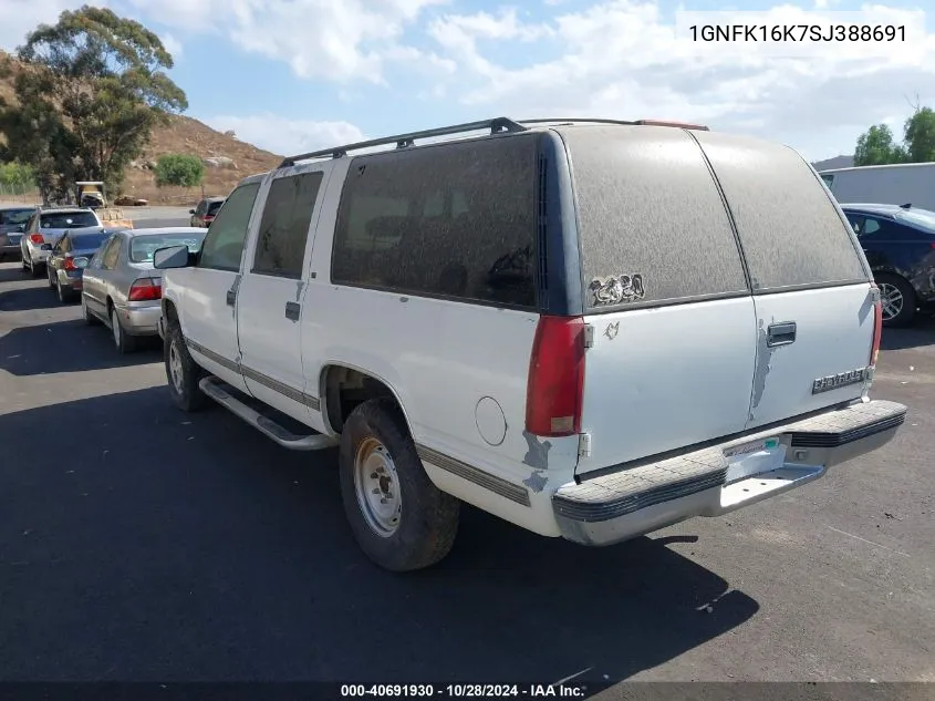 1995 Chevrolet Suburban K1500 VIN: 1GNFK16K7SJ388691 Lot: 40691930