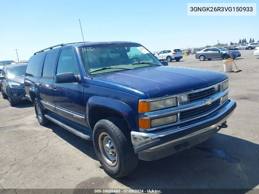 1997 Chevrolet Suburban 2500 VIN: 3GNGK26R3VG150933 Lot: 39808480