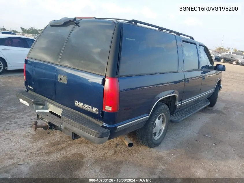 1997 Chevrolet Suburban Lt VIN: 3GNEC16R0VG195200 Lot: 40733126