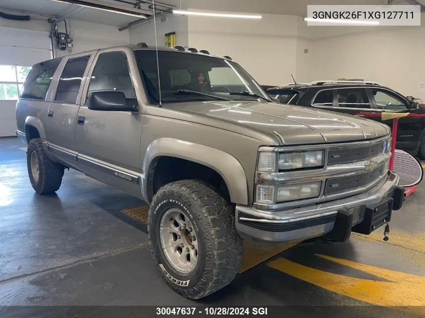 1999 Chevrolet Suburban K2500 VIN: 3GNGK26F1XG127711 Lot: 30047637