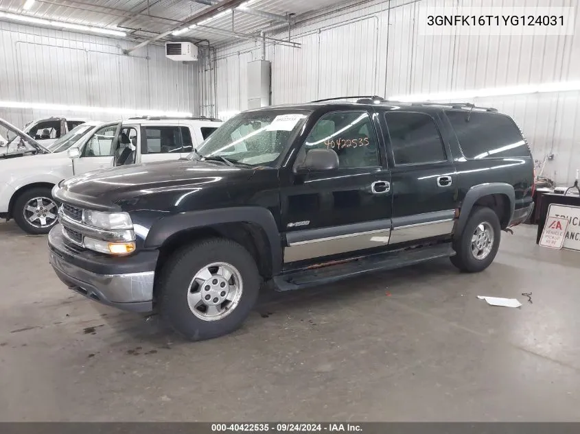 3GNFK16T1YG124031 2000 Chevrolet Suburban 1500 Lt