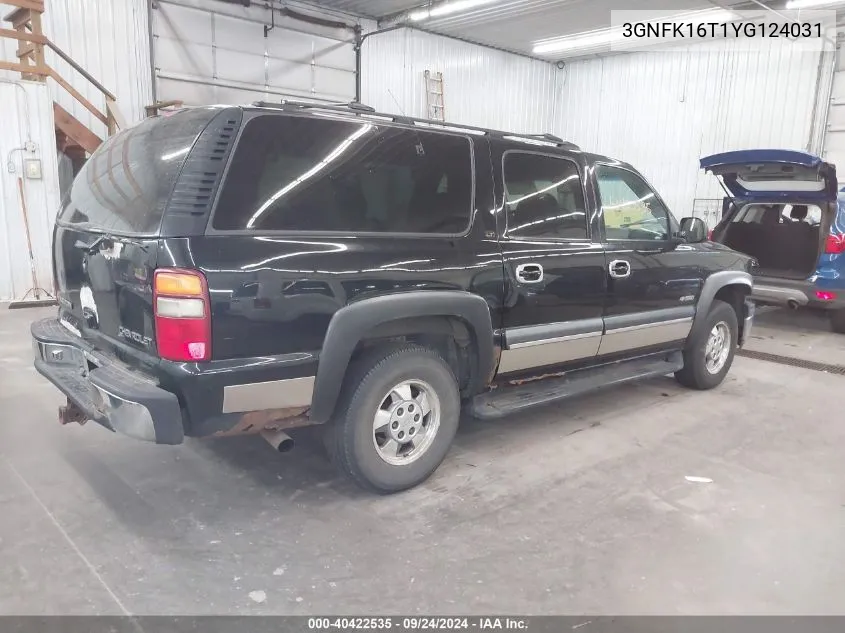 3GNFK16T1YG124031 2000 Chevrolet Suburban 1500 Lt