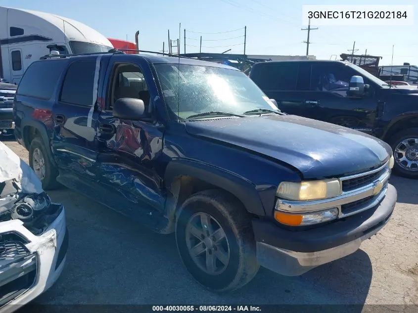 2001 Chevrolet Suburban 1500 Ls VIN: 3GNEC16T21G202184 Lot: 40030055