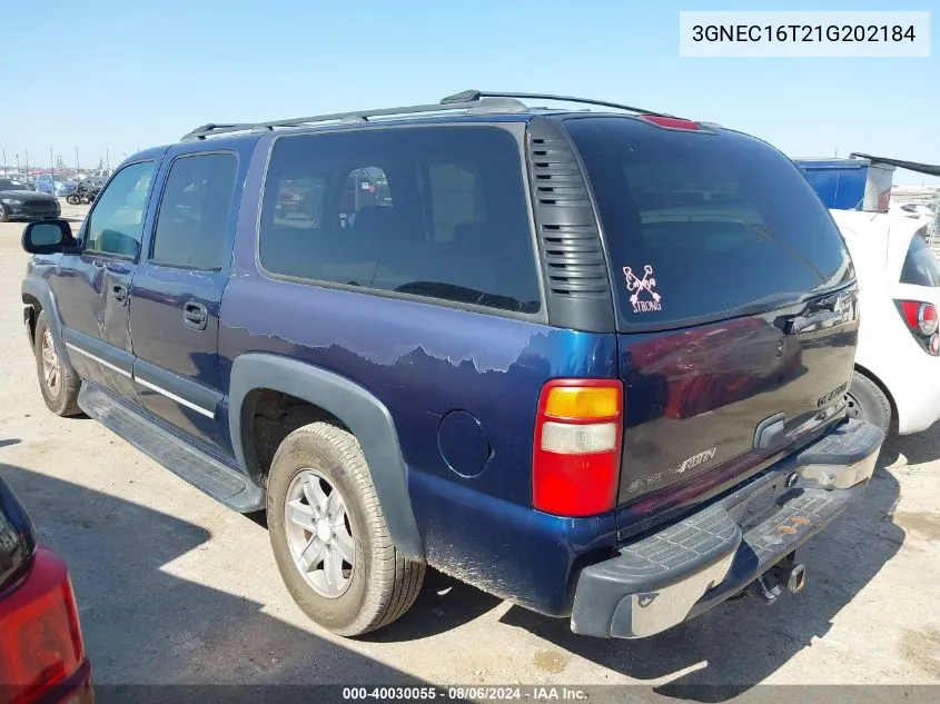 2001 Chevrolet Suburban 1500 Ls VIN: 3GNEC16T21G202184 Lot: 40030055