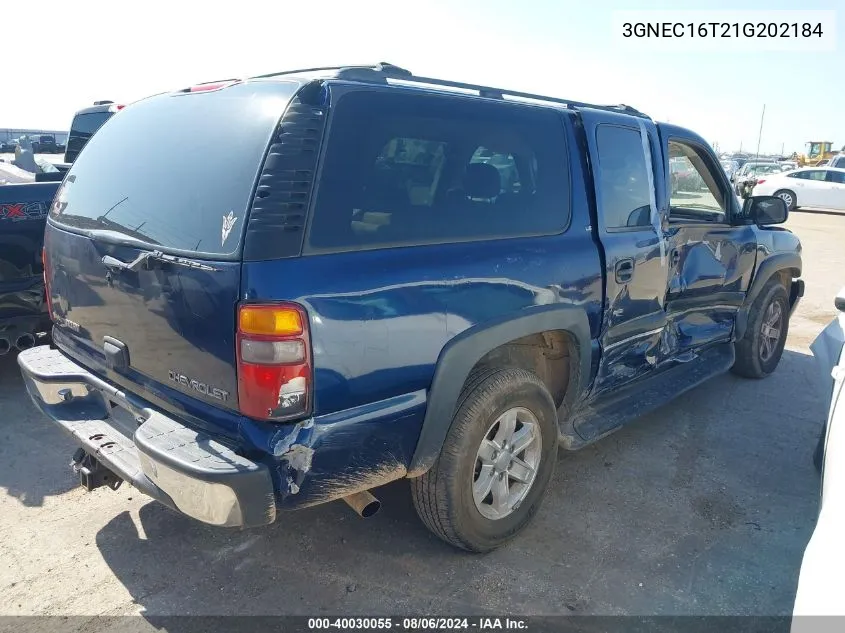 2001 Chevrolet Suburban 1500 Ls VIN: 3GNEC16T21G202184 Lot: 40030055