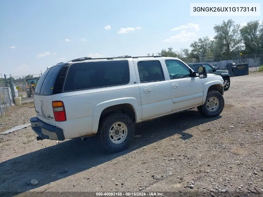 3GNGK26UX1G173141 2001 Chevrolet Suburban 2500 Lt