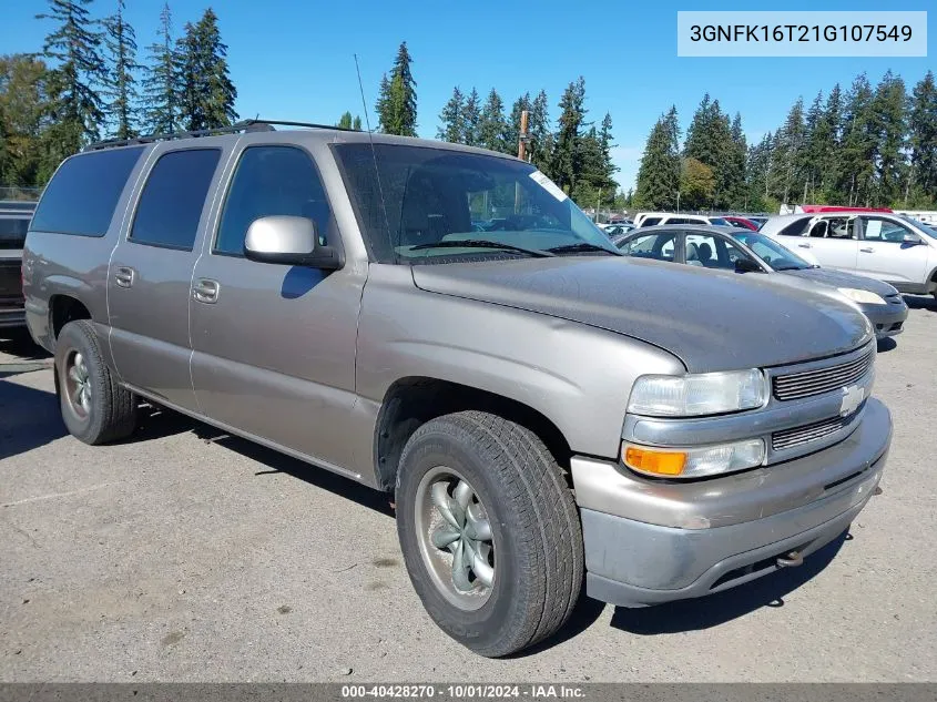 2001 Chevrolet Suburban K1500 VIN: 3GNFK16T21G107549 Lot: 40428270