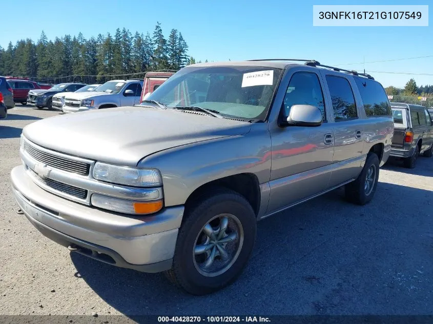 2001 Chevrolet Suburban K1500 VIN: 3GNFK16T21G107549 Lot: 40428270