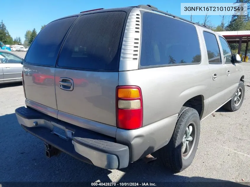 2001 Chevrolet Suburban K1500 VIN: 3GNFK16T21G107549 Lot: 40428270