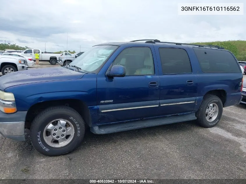 2001 Chevrolet Suburban K1500 VIN: 3GNFK16T61G116562 Lot: 40533942