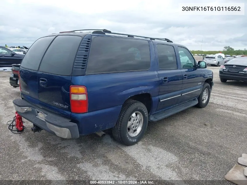 2001 Chevrolet Suburban K1500 VIN: 3GNFK16T61G116562 Lot: 40533942